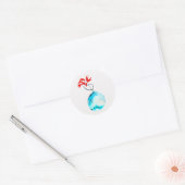 Ikebana waterverf blauw vaas ronde sticker (Envelop)