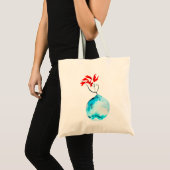 Ikebana waterverf blauw vaas tote bag (Voorkant (product))