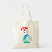 Ikebana waterverf blauw vaas tote bag (Voorkant)