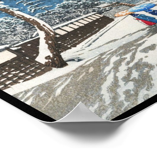 Ikegami Honmonji Temple Kawase Hasui shin hanga Poster (Hoek)