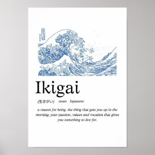 Ikigai Definitie Muurkunst – Japanse Betekenis van Poster