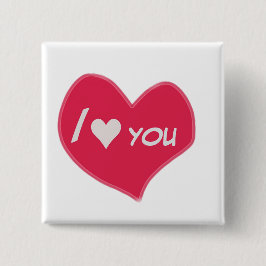 “Ik💕Jou Hart – Cute Romantische Cadeau Design” Vierkante Button 5,1 Cm