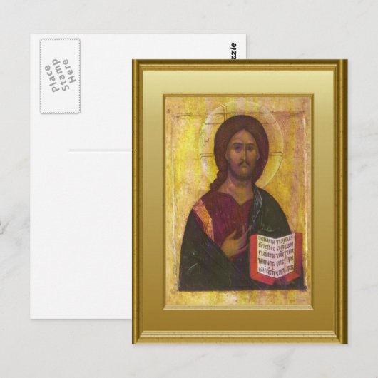 Ikon of Christus Briefkaart (Voorkant / Achterkant)