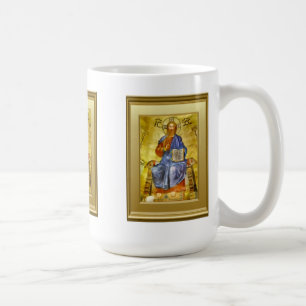 Ikon van Christus met een evangelboek, orthodox Koffiemok