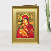 Ikon van de Maagd Maria en het kind Jezus Feestdagen Kaart (Voorkant)