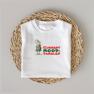 Ikonische kerstelf in lichtjes verstrikt t-shirt