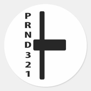 Ikoon voor automatische versnellingshendel ronde sticker