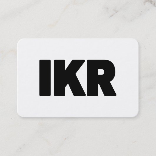 IKR | Tekst Slaag Visitekaartje (Voorkant)