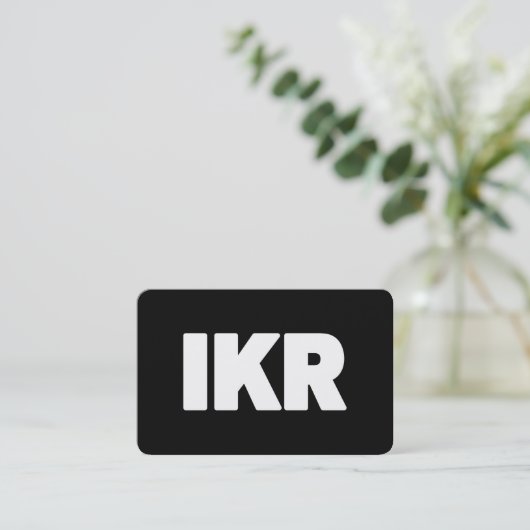IKR | Text Slang Visitekaartje (Staand voorkant)