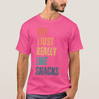IKT ik vind snacks echt leuk Grappig vintage meisj T-shirt