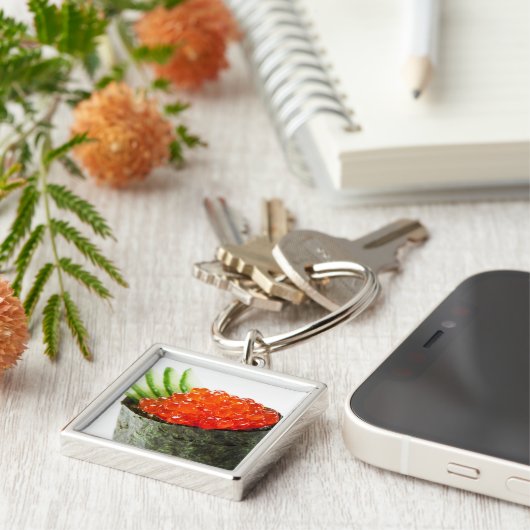 Ikura (Salmon Roe) Gunkan Maki Sushi Sleutelhanger (Zijkant)