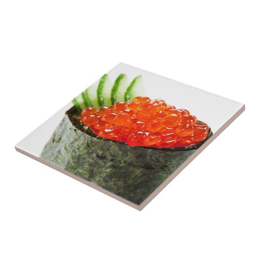 Ikura (Salmon Roe) Gunkan Maki Sushi Tegeltje (Zijkant)