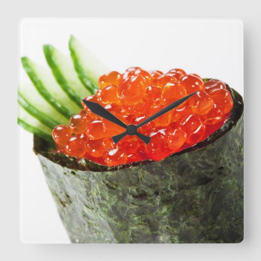 Ikura (Salmon Roe) Gunkan Maki Sushi Vierkante Klok (Voorkant)