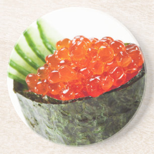 Ikura (Salmon Roe) Gunkan Maki Sushi Zandsteen Onderzetter