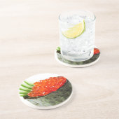 Ikura (Salmon Roe) Gunkan Maki Sushi Zandsteen Onderzetter (Zijkant)