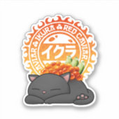 Ikura Salmon Roe Sushi Cat Sticker (Voorkant)