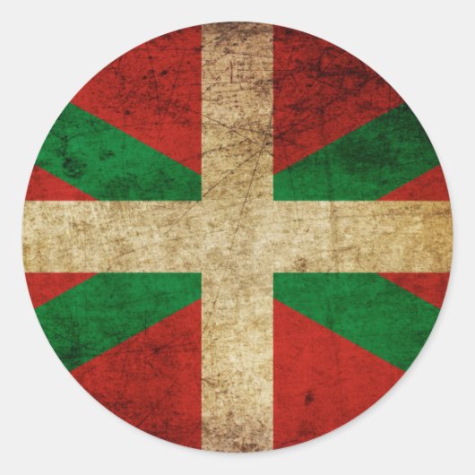 Ikurriña antigua ronde sticker (Voorkant)