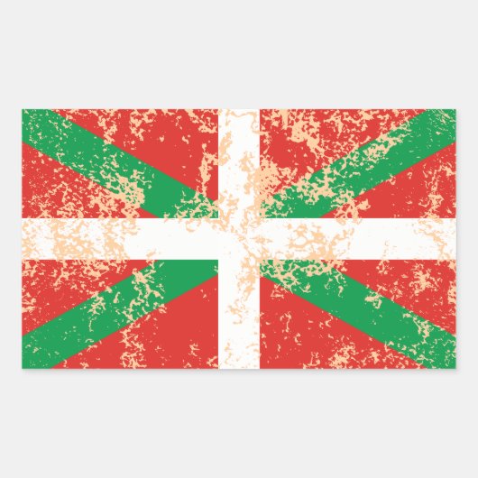 Ikurriña desgastada rechthoekige sticker (Voorkant)