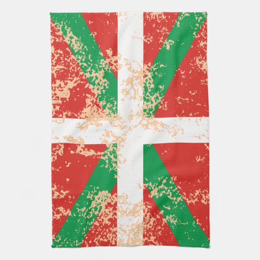 Ikurriña desgastada theedoek (Verticaal)