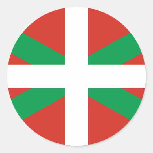 IKURRIÑA DRAPEAU BASKISCHE EUSKADI VLAG VASCA RONDE STICKER (Voorkant)