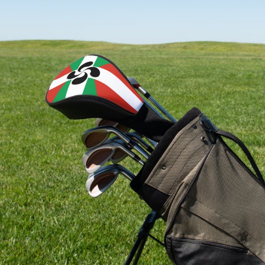 Ikurrina met Lauburu symbool Golfheadcover (Insitu)