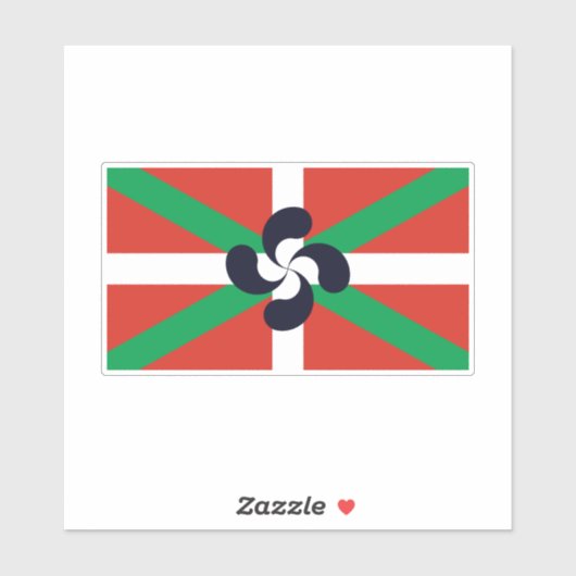 Ikurrina met Lauburu symbool Sticker (Vel)