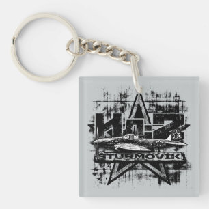 Il-2 dubbelzijdige vierkante acryl Sleutelhanger