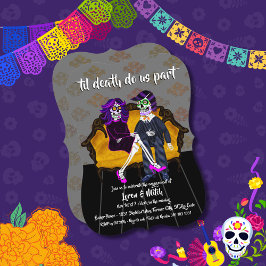 Il Death Do us Part Sugar Skulls Verlovingsfeest Kaart