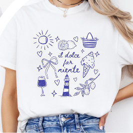 Il Dolce Far Niente Blue Coquette Bow Italy T-shirt