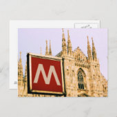 il Duomo via de metro - Milano , Italië - Briefkaa Briefkaart (Voorkant / Achterkant)