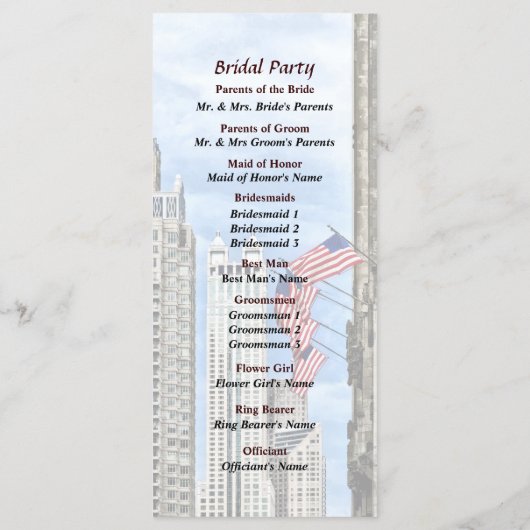 Il - Flags Along Michigan Ave Chicago Programmakaart (Achterkant)