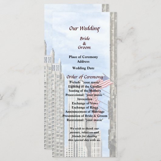 Il - Flags Along Michigan Ave Chicago Programmakaart (Voorkant / Achterkant)