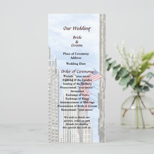 Il - Flags Along Michigan Ave Chicago Programmakaart (Staand voorkant)