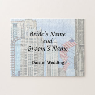 IL - Flags Along Michigan Avenue Chicago Legpuzzel