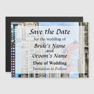 IL - Flags Along Michigan Avenue Chicago Magnetische Uitnodiging
