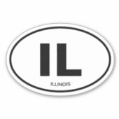 IL Illinois Amerikaanse staat code ovale vinyl sti Sticker (Voorkant)