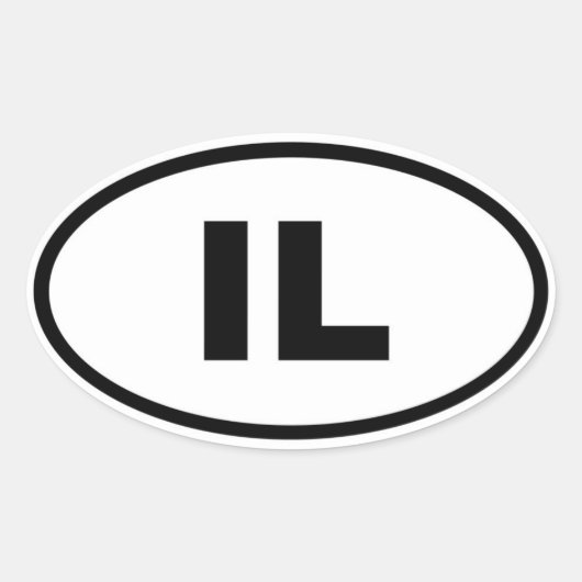 IL Illinois Ovale Sticker (Voorkant)