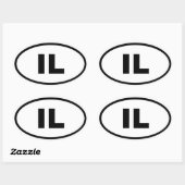 IL Illinois Ovale Sticker (Vel)