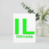 IL Illinois vlakgroen Briefkaart (Staand voorkant)