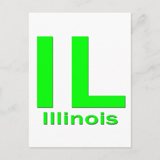 IL Illinois vlakgroen Briefkaart (Voorkant)