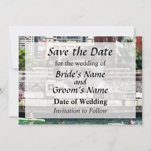 IL - Kayaking op de Chicago River Save the Date (Voorkant)