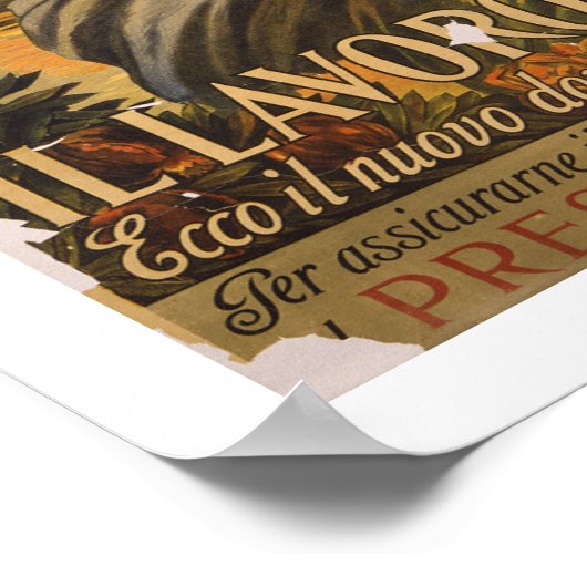 "Il Lavoro"-Work, the New Duty (white) Poster (Hoek)