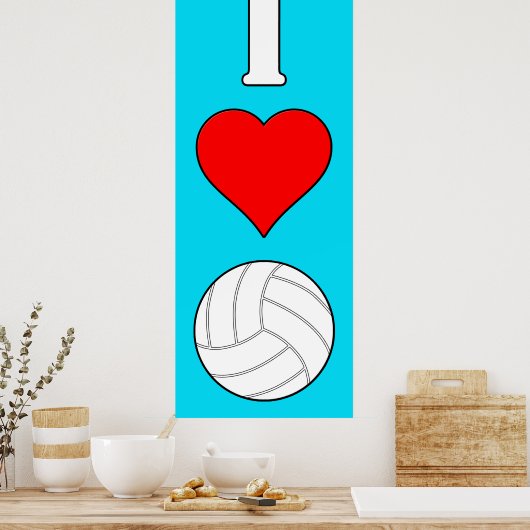Il-liefhebber/hartvolleybal elk kleurenverticaal P Poster (Keuken)