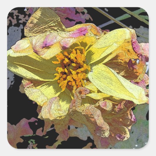 " il passag gio di fiori " vierkante sticker (Voorkant)