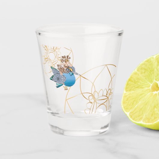Il pesce che amava l'uccellino shot glas (Voorkant)