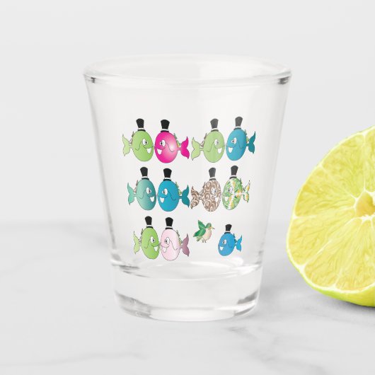 Il pesce che amava l'uccellino shot glas (Voorkant)