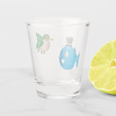 Il pesce che amava l'uccellino shot glas (Achterkant)