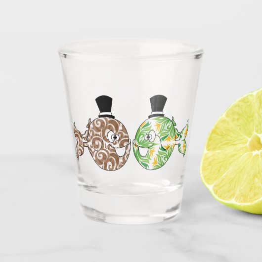 Il pesce che amava l'uccellino shot glas (Voorkant)