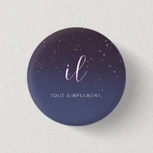 "il" pronom badge ronde button 3,2 cm