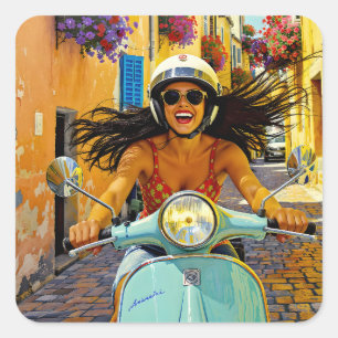  “Il riso del vento” (Gelach van de Wind) Vierkante Sticker
